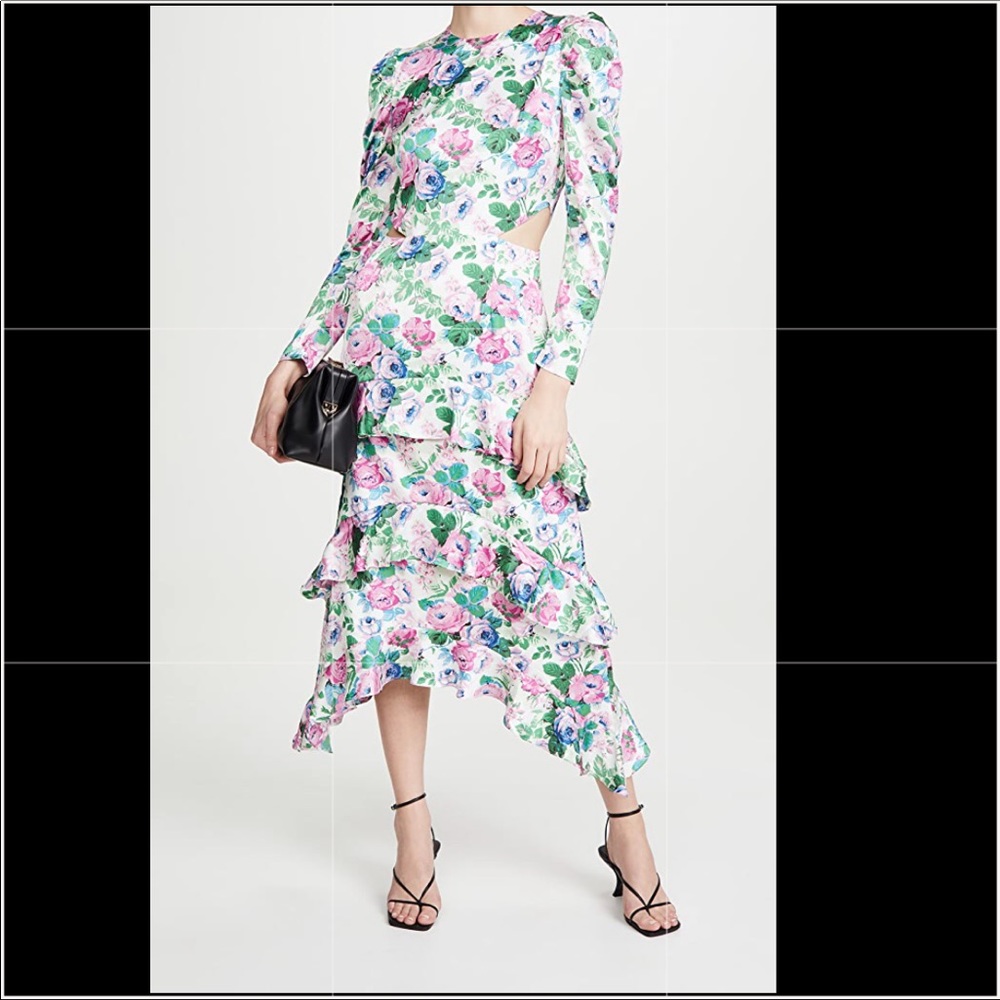 Wayf Dreamer Tiered Cutout Dress